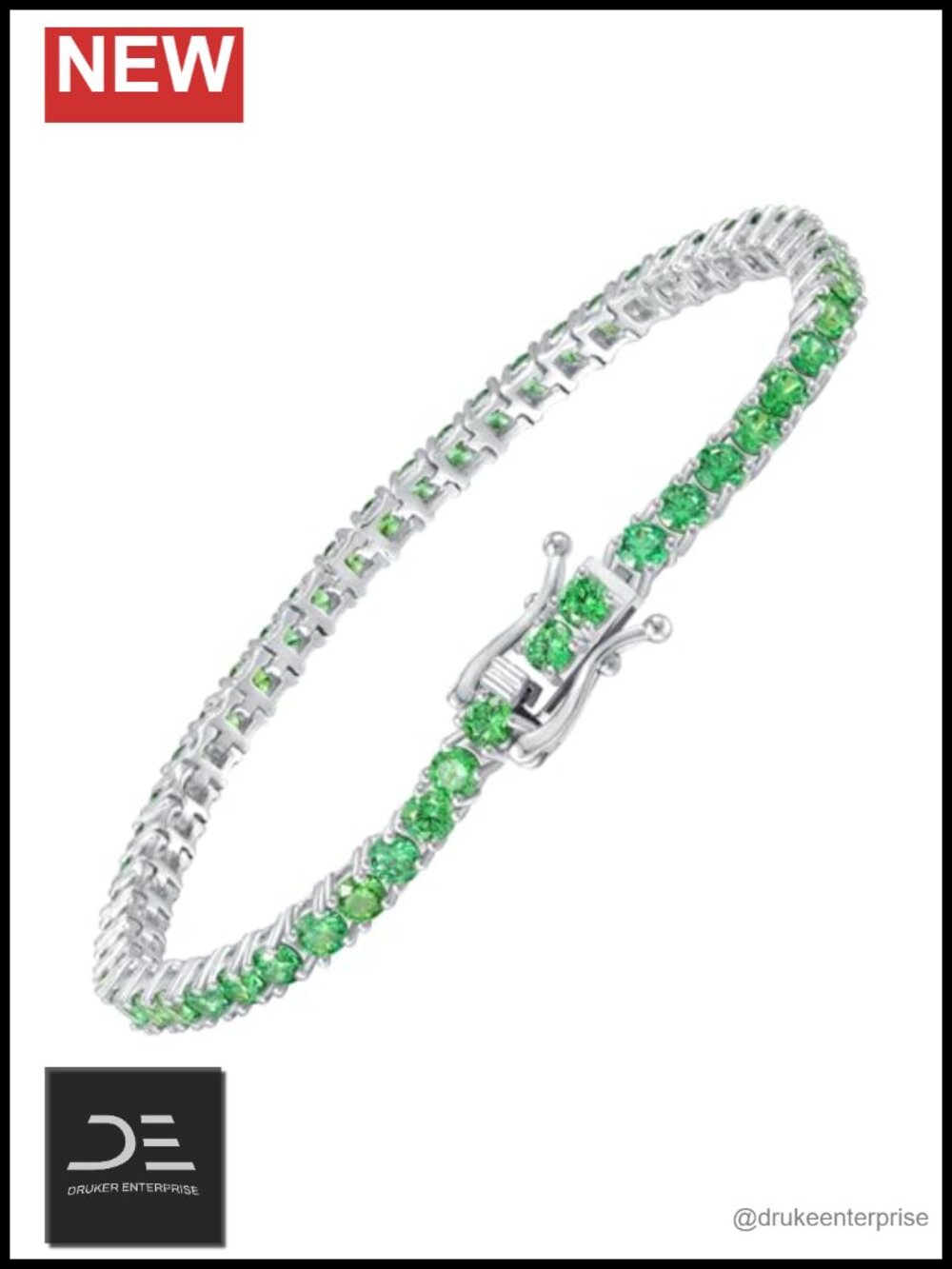 Emerald Tennis Bracelet 925 Sterling Silver Women's Jewelry Gift